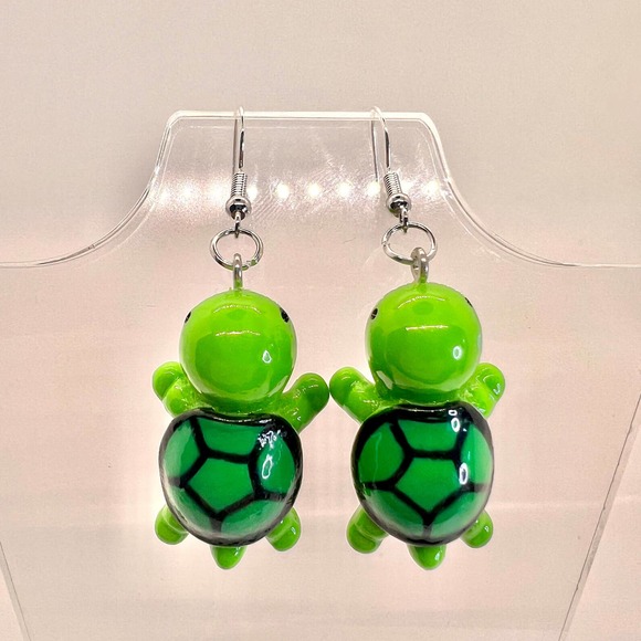Handmade Jewelry - Turtle Earrings - Animal Earrings - Summer Earrings - Teacher Earrings